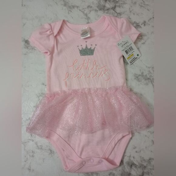 2 NWT Baby Girl One Piece Outfits with Tutus Size 6/9 Months - Picture 4 of 7